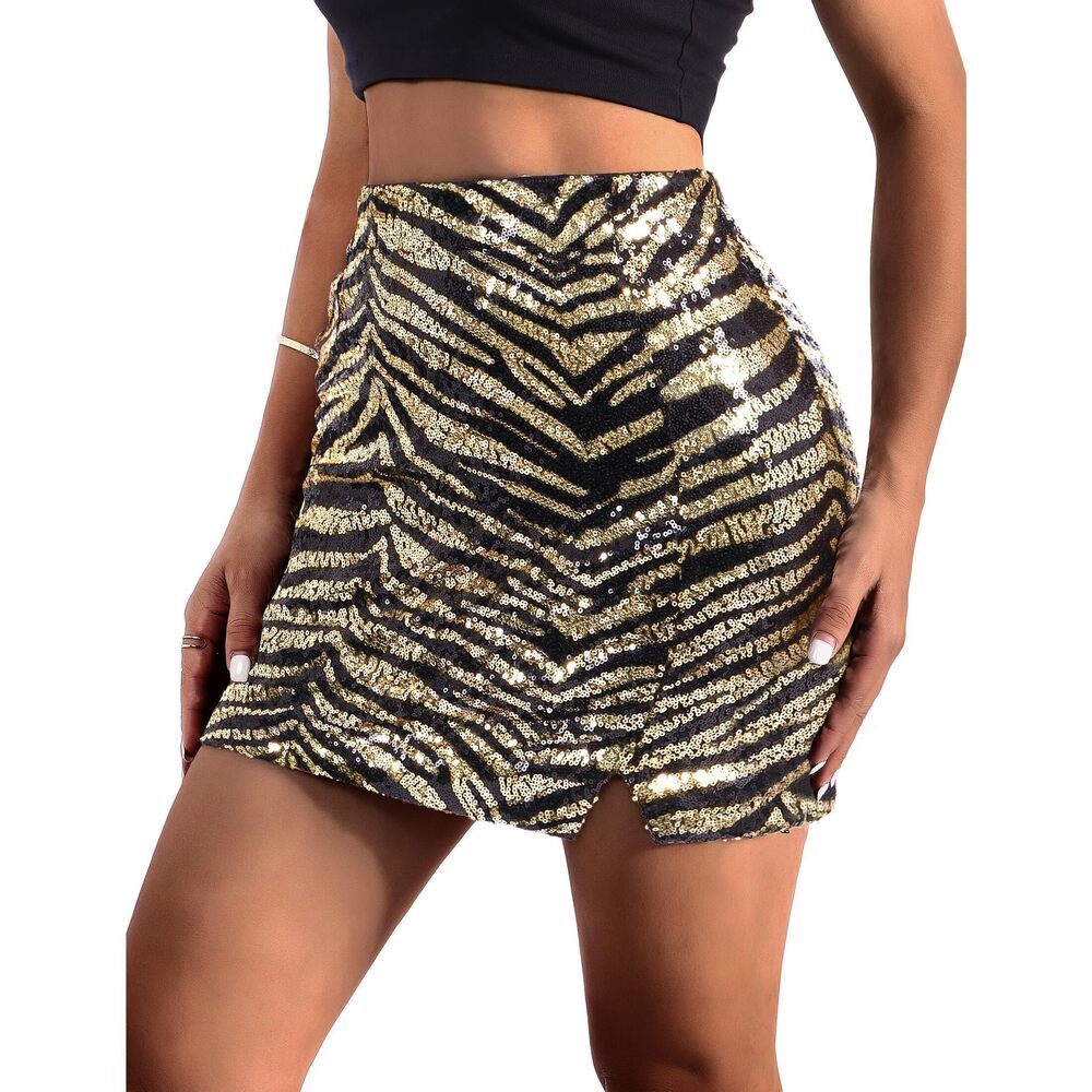 6890 Mini Skirts Sequin Skirts Gold Glitter Skirt Gold Sequin Mini Skirt